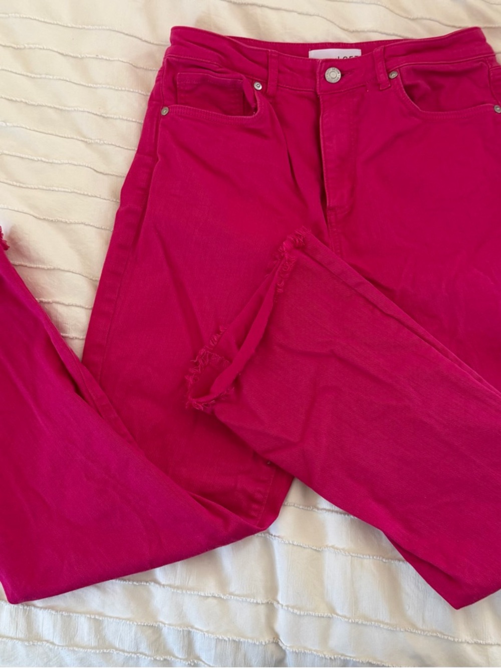 LOFT Bright Pink High-Rise Jeans